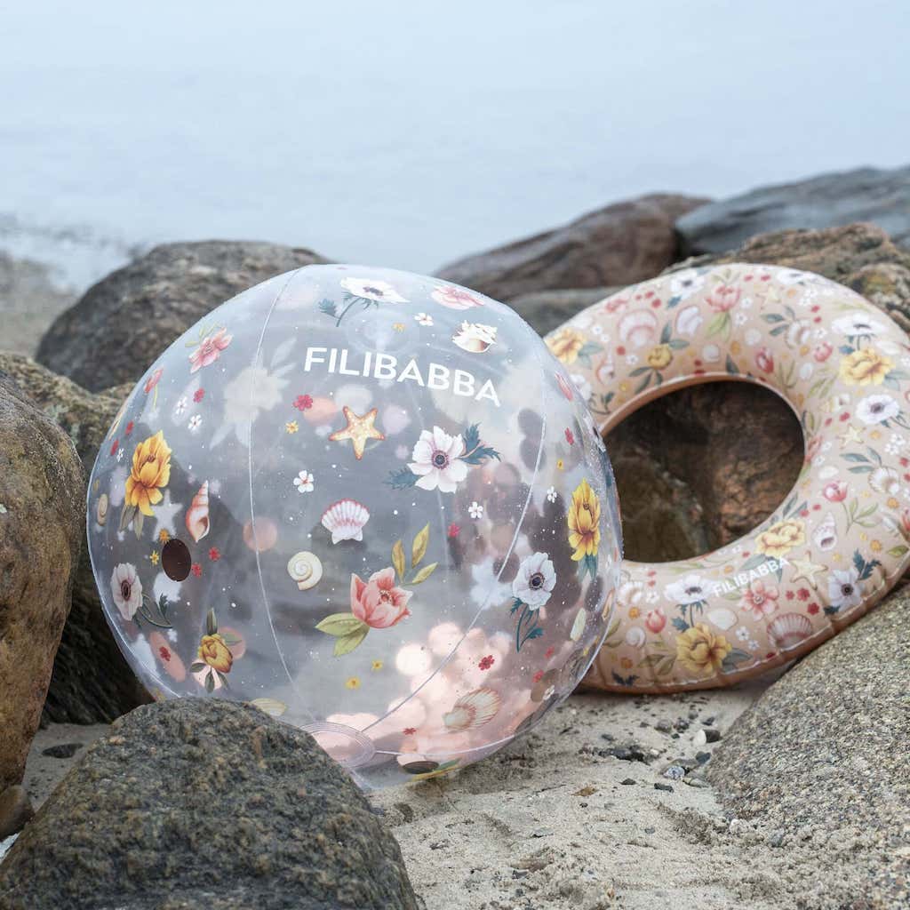 Pludmales bumba Beach ball Alfie - Ocean Blossom Confetti, Filibabba