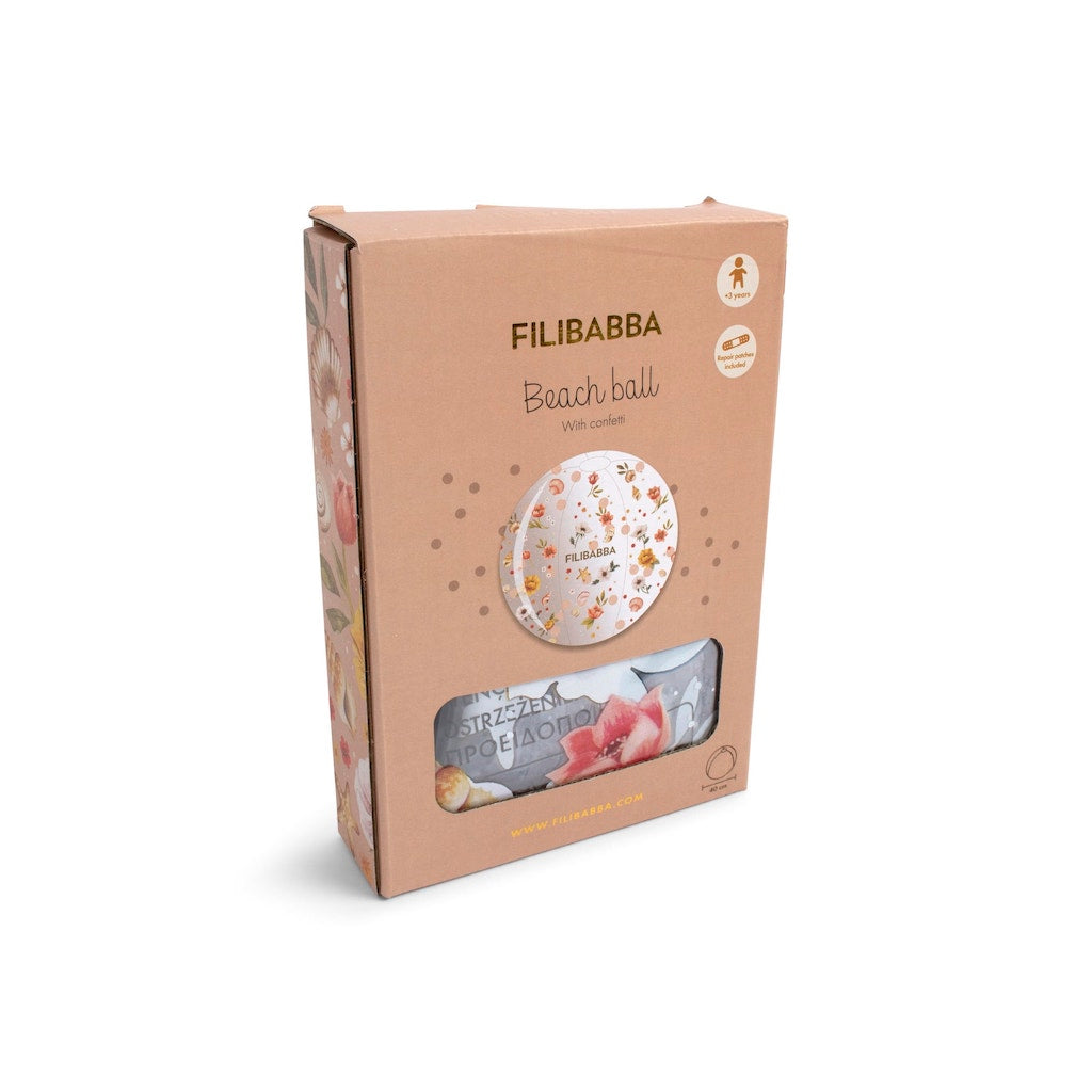 Pludmales bumba Beach ball Alfie - Ocean Blossom Confetti, Filibabba