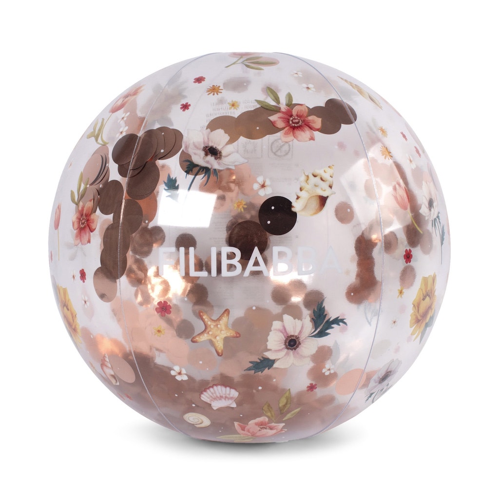 Pludmales bumba Beach ball Alfie - Ocean Blossom Confetti, Filibabba