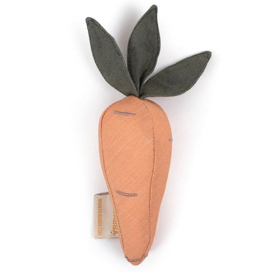 Mīkstais grabulis Burkāns, Linen Rattle Toy Carrot, Filibabba, FI-02807