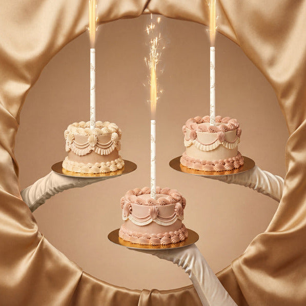 Kūkas svece Strūklaka, Cake Fountain, baltas, 12cm, Party Deco, FT2-12-1