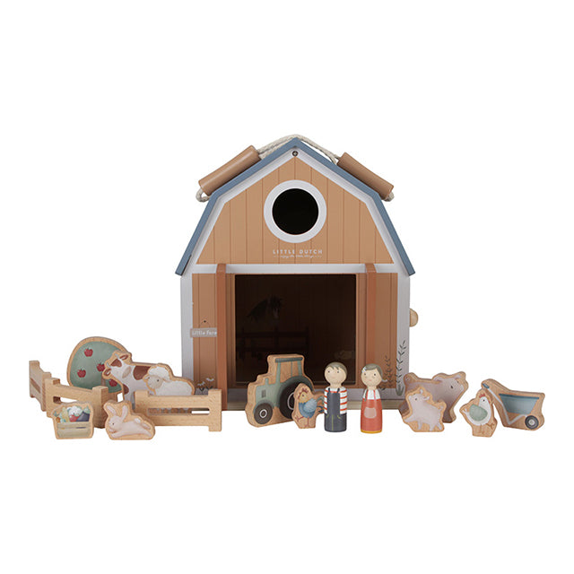 Pārnēsājama leļļu māja Ferma, Portable Doll's House Little Farm, Little Dutch, LD7152