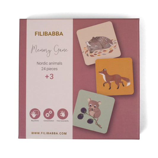 Atmiņas spēle, Memory Game Nordic Animals, Filibabba, FI-02172