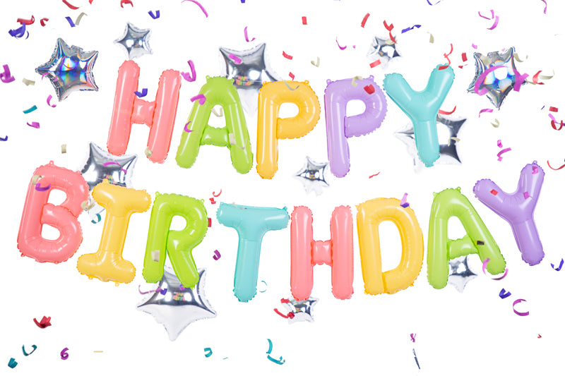 DIY Balonu virtene Happy Birthday, krāsains, 340 x 35cm - Balloons Colorful, FB81, Party Deco