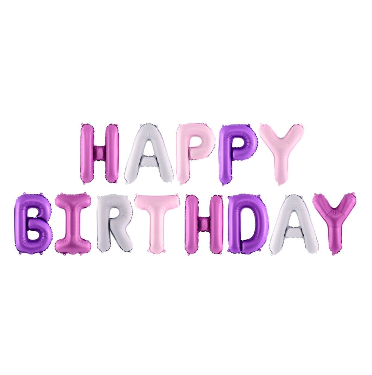 DIY Balonu virtene Happy Birthday, rozā, 340 x 34cm - Balloons Pink