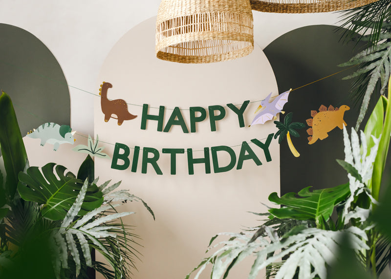 Dzimšanas dienas virtene - Happy Birthday Banner Dino, 3m, GRL106
