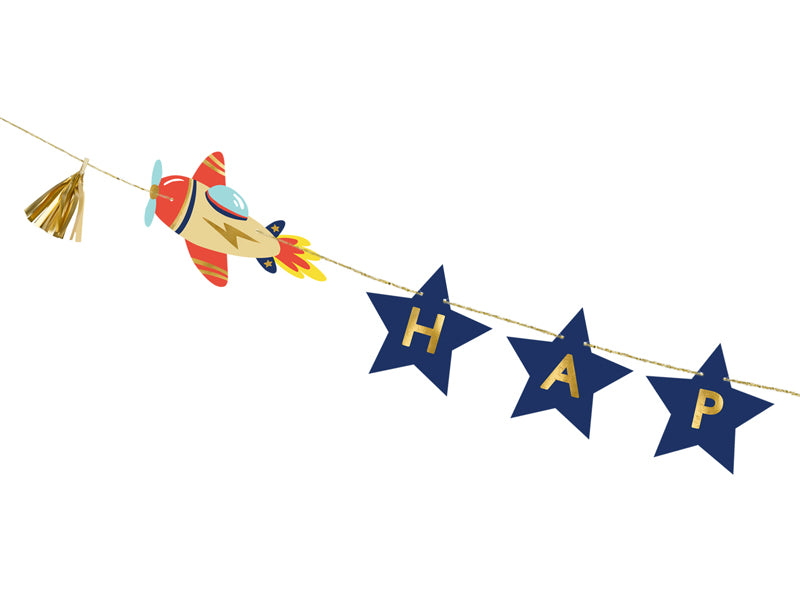 Dzimšanas dienas svētku virtene - Happy Birthday Banner Airplanes, 2.5m