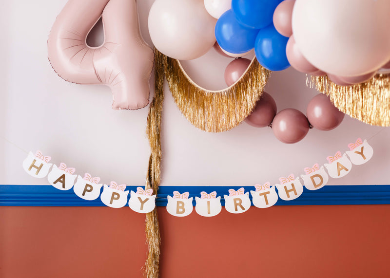 Dzimšanas dienas virtene - Happy Birthday Banner Cats, 280cm, GRL113