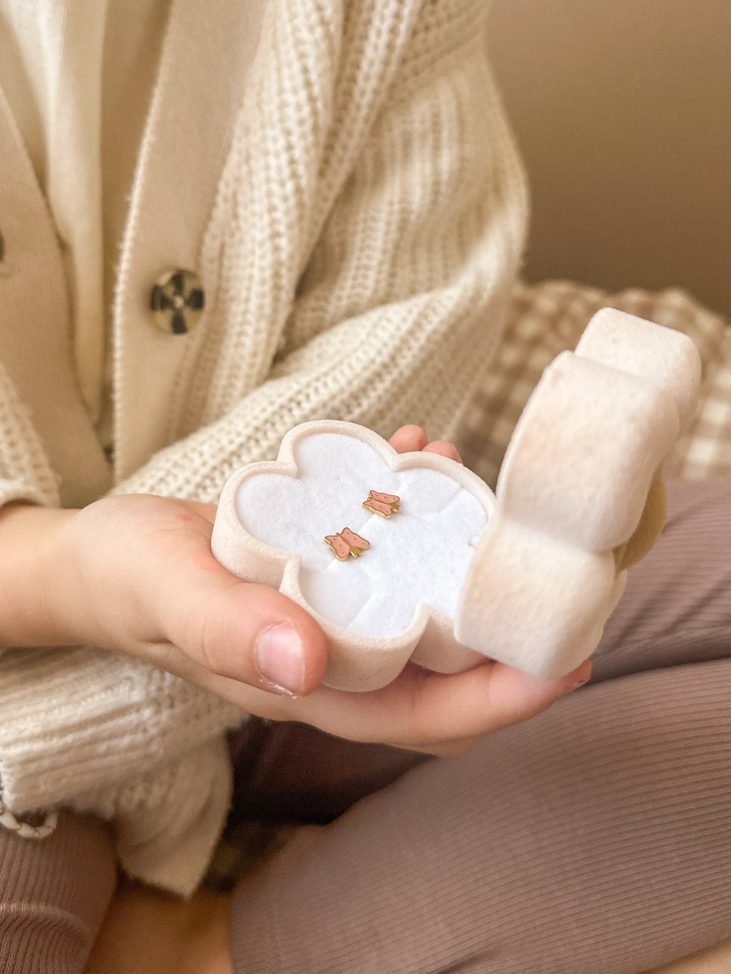 Bērnu auskari Taureņi, Glitter Butterfly Studs Earings, Mrs.Ertha, ER1424