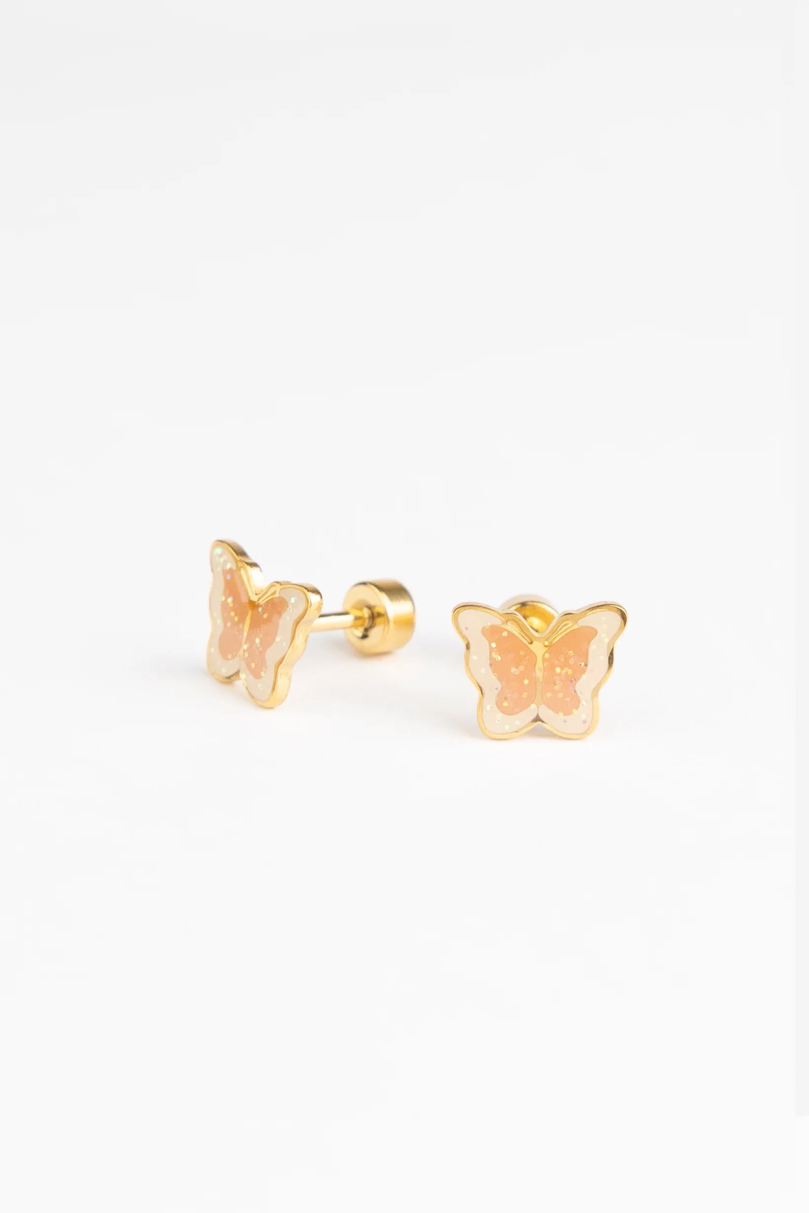 Bērnu auskari Taureņi, Glitter Butterfly Studs Earings, Mrs.Ertha, ER1424