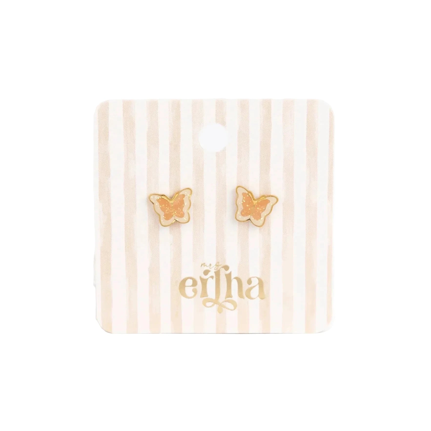 Bērnu auskari Taureņi, Glitter Butterfly Studs Earings, Mrs.Ertha, ER1424