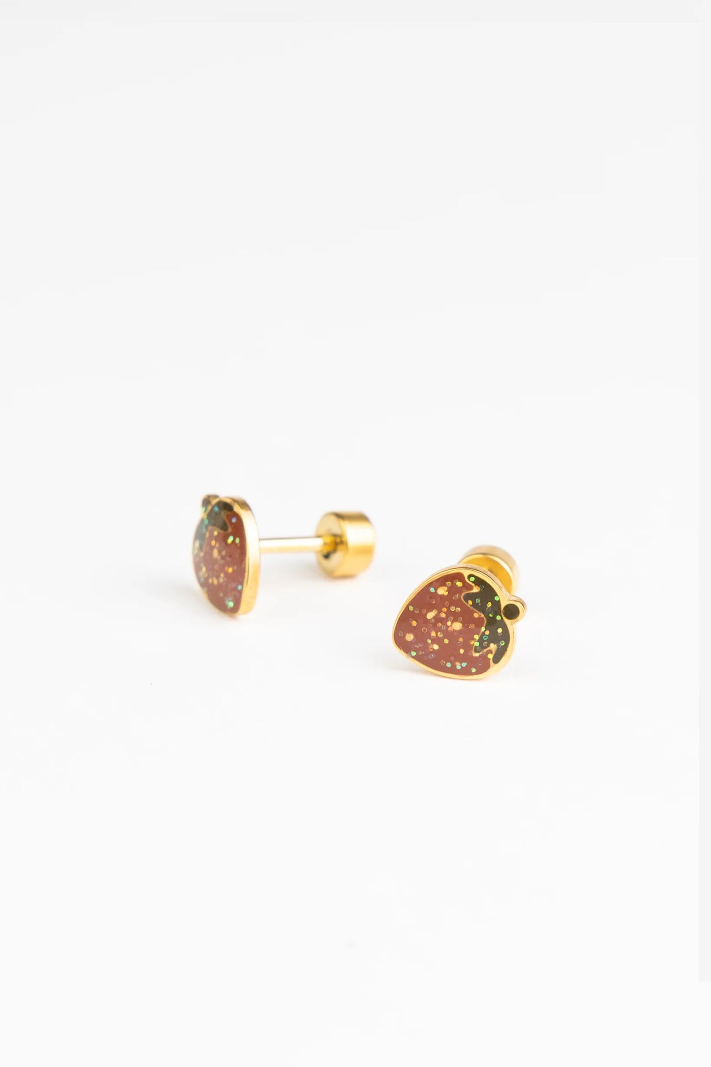 Bērnu auskari Taureņi, Glitter Strawberries Studs Earings, Mrs.Ertha, ER1424