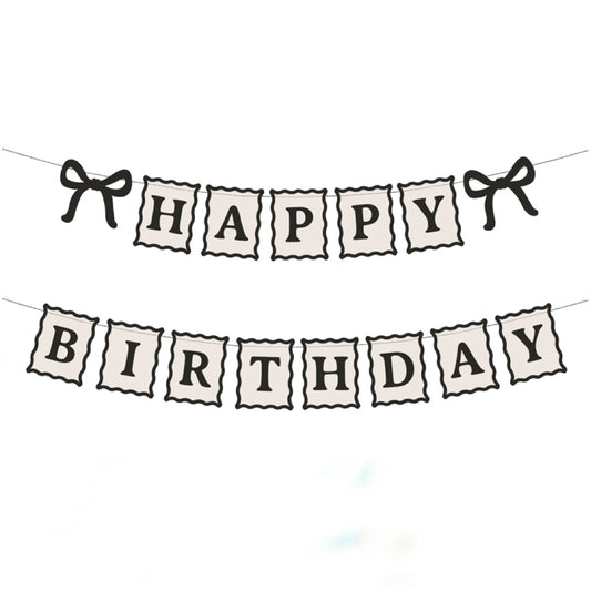 Dzimšanas dienas virtene "Happy Birthday" ar bantēm, 100cm, Party Deco,  GRL133
