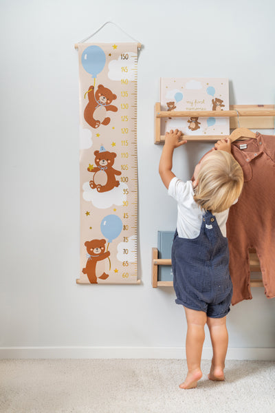Bērna auguma metrmērs - Height Measurement for a wall, Bear, ar lācīšiem, 24x100cm, Party Deco