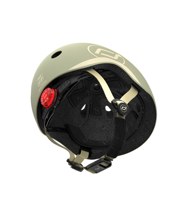 Bērnu ķivere olīvzaļa, Helmet Olive, Scoot and Ride, S-M