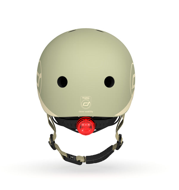 Bērnu ķivere olīvzaļa, Helmet Olive, Scoot and Ride, S-M
