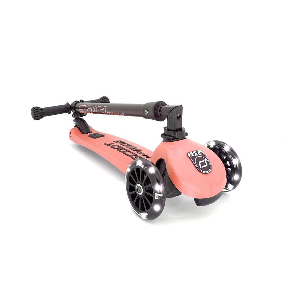 Bērnu skrejritenis oranžs, Highwaykick 3 LED, Peach, Scoot and Ride
