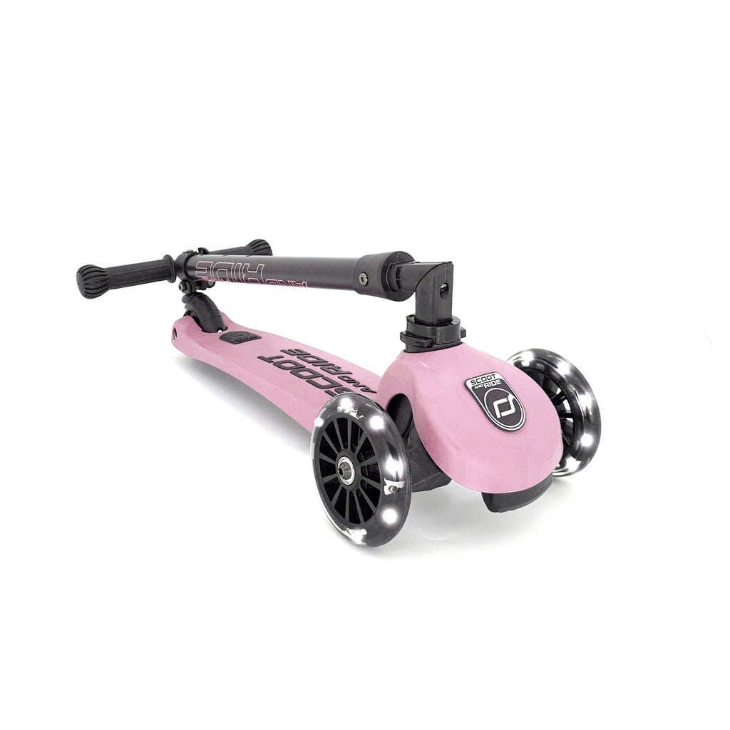 Bērnu skrejritenis rozā, Highwaykick 3 LED, Rose, Scoot and Ride