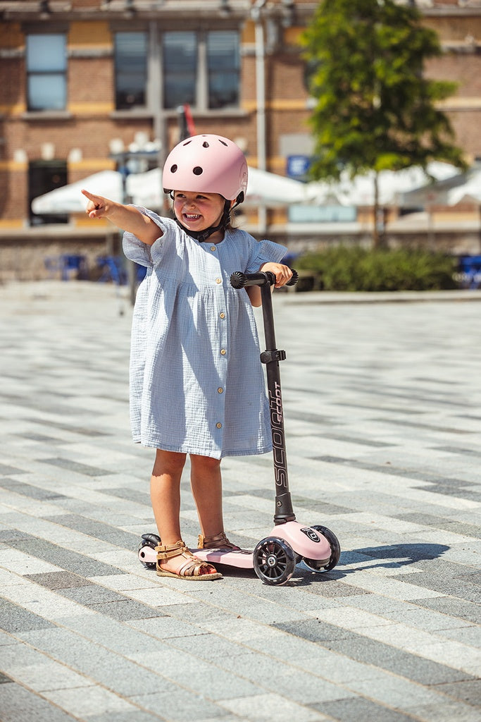 Bērnu skrejritenis rozā, Highwaykick 3 LED, Rose, Scoot and Ride