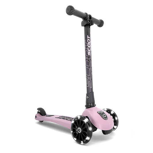 Bērnu skrejritenis rozā, Highwaykick 3 LED, Rose, Scoot and Ride