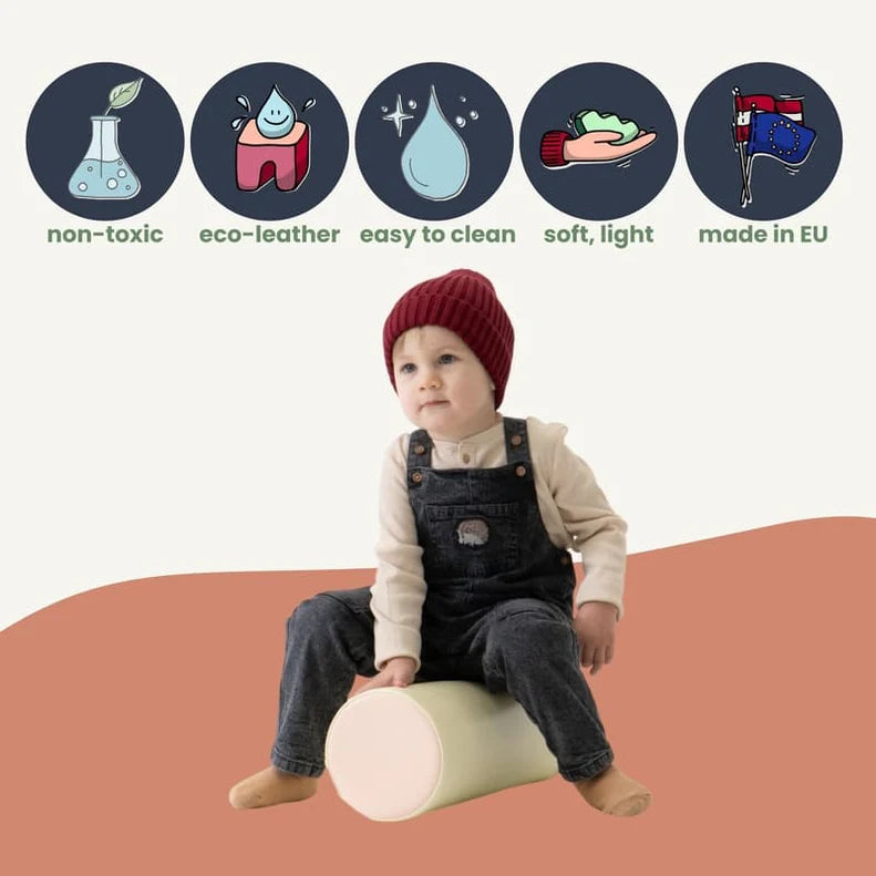 Cilindro volelis, Soft Play Cylinder, IGLU - Yellow/Green, geltona ir žalia