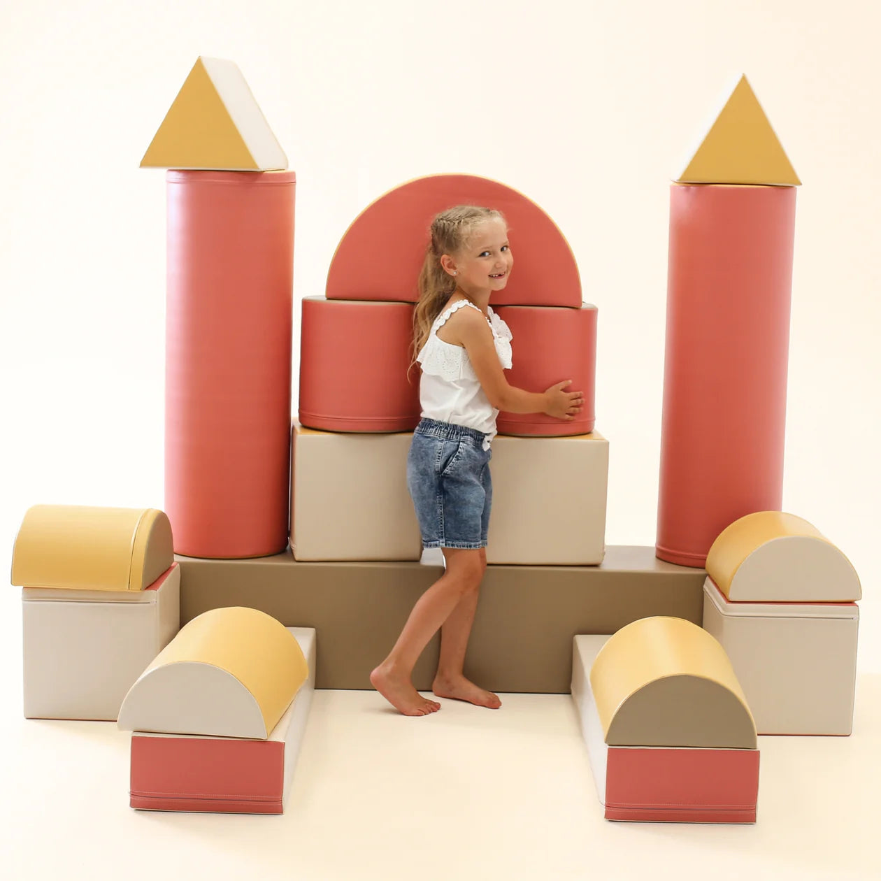 Mīkstie kluči Fortress Soft Play, IGLU - Pastel Pink , pasteļu rozā