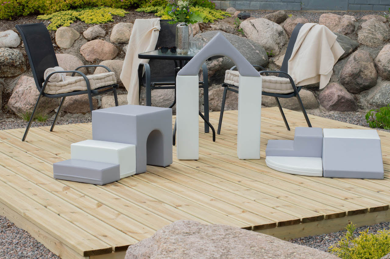 Mīkstie kluči Creativity Multifunctional Foam Play, IGLU - balti, pelēki, SET_21_4