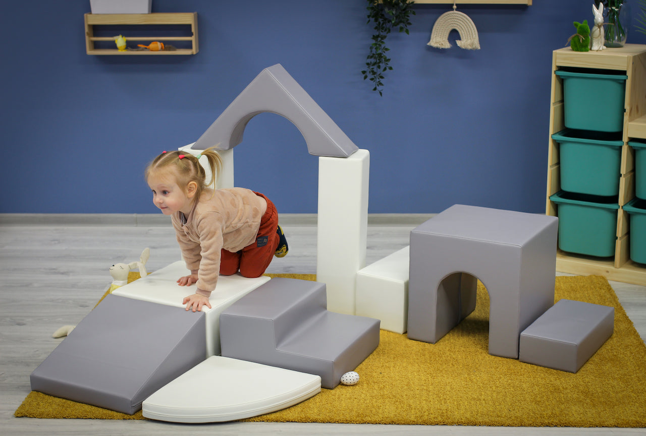 Mīkstie kluči Creativity Multifunctional Foam Play, IGLU - balti, pelēki, SET_21_4