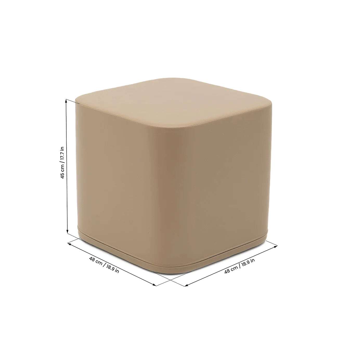 Kuba pufs Cube Poufe L, Building Block Soft Play, IGLU - Beige, bēšs, FT_CUBE_L_08A