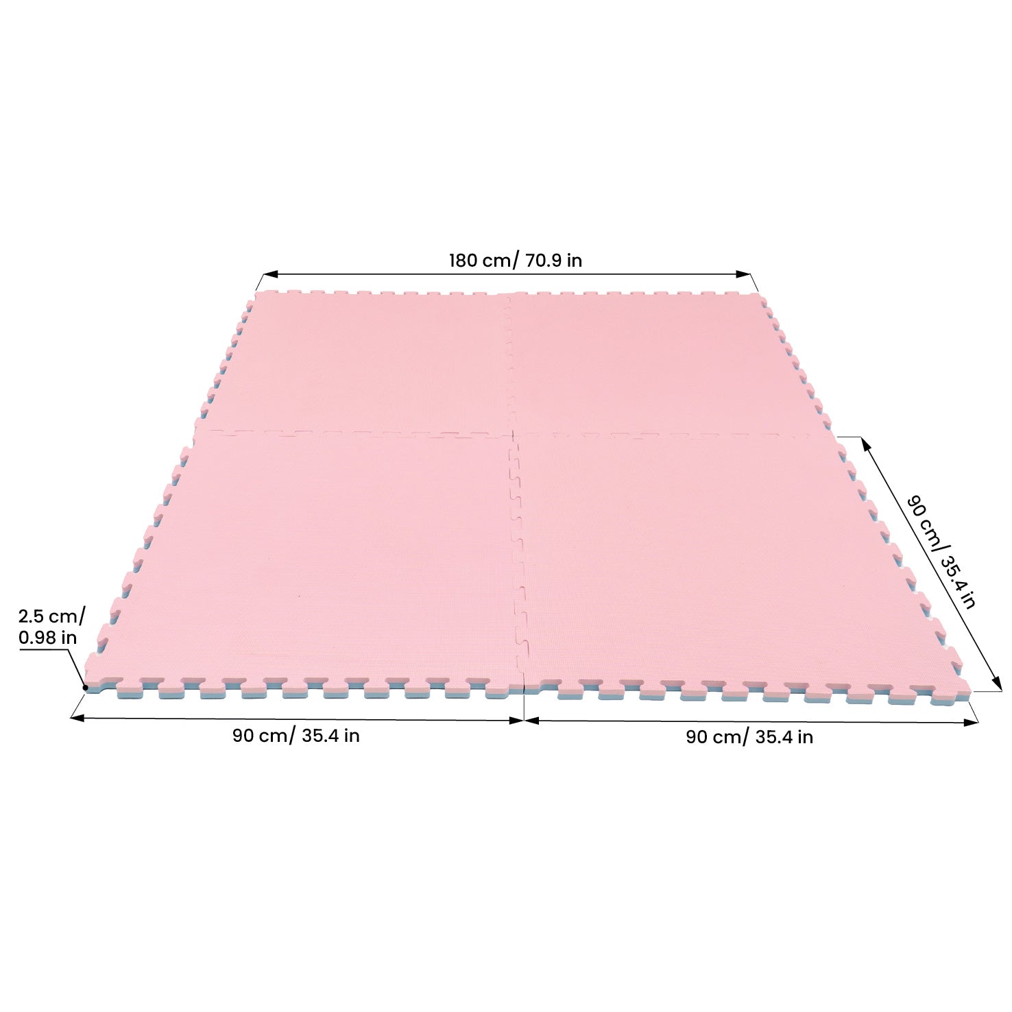 Divpusīgs rotaļu paklājs XL, Playmats Pink/Baby Blue, IGLU, SET_PLAYMATSXL_04