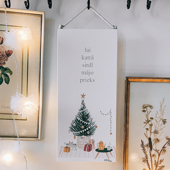 Koka Ziemassvētku dekors - Lai katrā sirdī mājo prieks