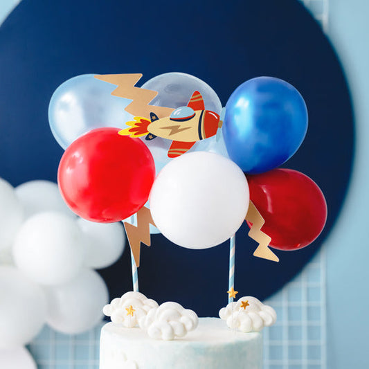 Kūkas dekors ar baloniem, Balloon Cake Topper Plane, Mix
Artikuls: KBT1
