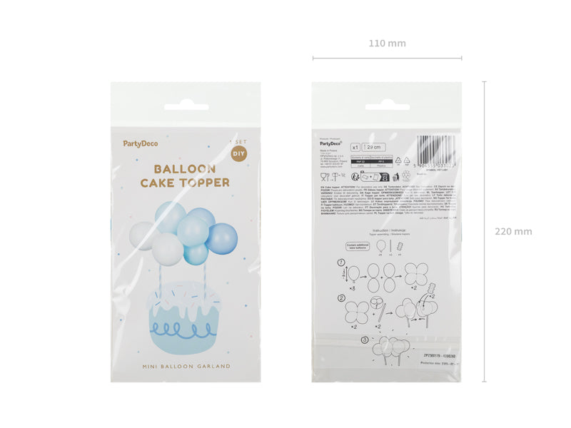 Kūkas dekors ar baloniem Zils, Balloon Cake Topper Blue
Artikuls: KBT3-001