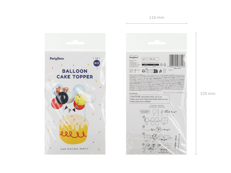 Kūkas dekors ar baloniem, Balloon Cake Topper Car, Mix
Artikuls: KBT4