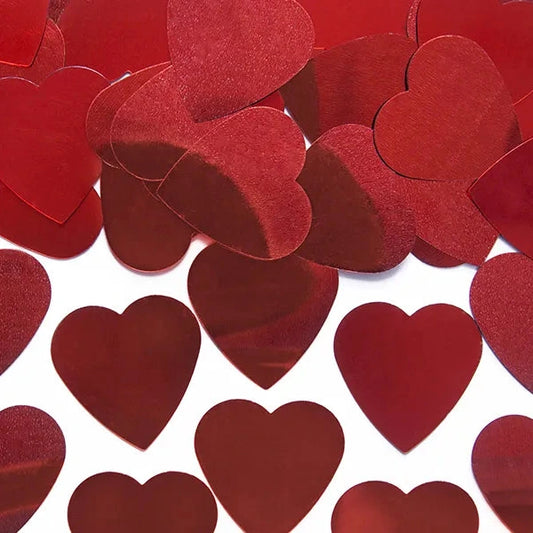 Konfeti sirsiņas, Red Confetti Hearts, sarkanas, 25mm,  KONS33