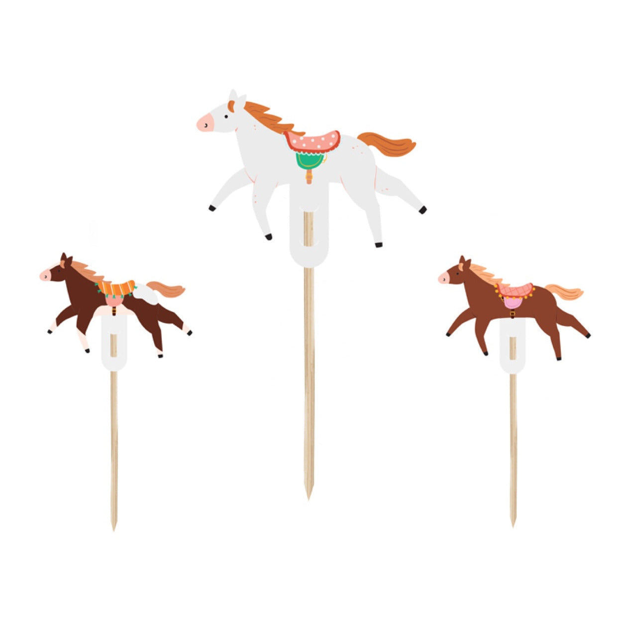 Kēksiņu dekori Zirgi, Cupcake Toppers Horses
Artikuls: KPM36