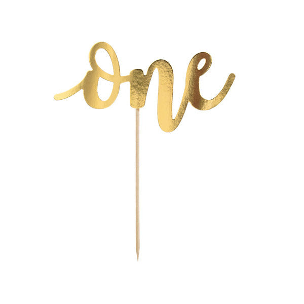 Kūkas dekors, Cake Topper "One", zelta