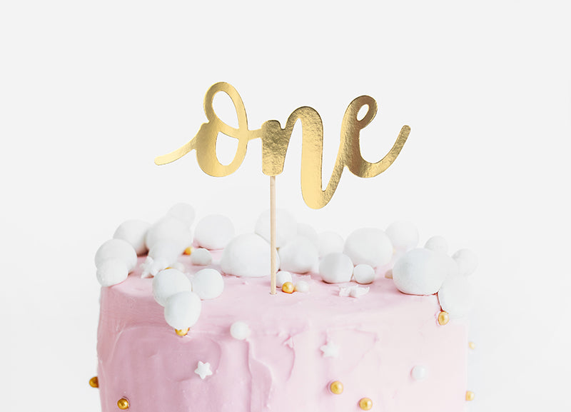 Kūkas dekors, Cake Topper "One", zelta
