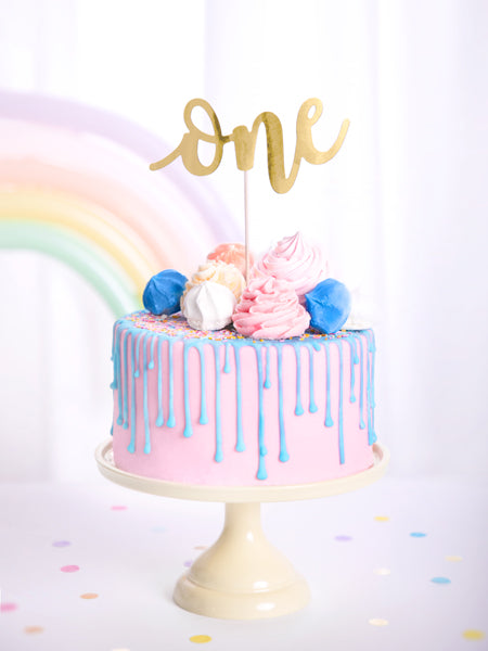 Kūkas dekors, Cake Topper "One", zelta