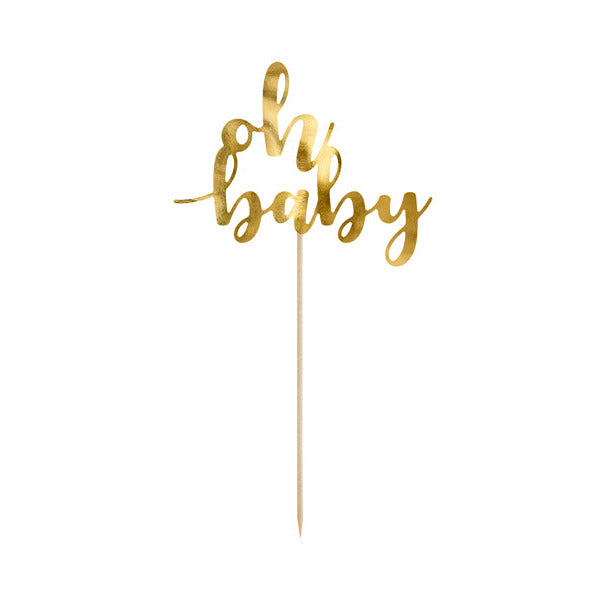Kūkas dekors, Cake Topper "Oh Baby", zelta