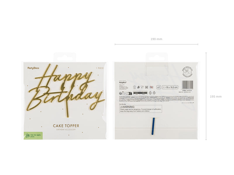 Kūkas dekori, Cake Toppers Happy Birthday, Party Deco, KPT83-019