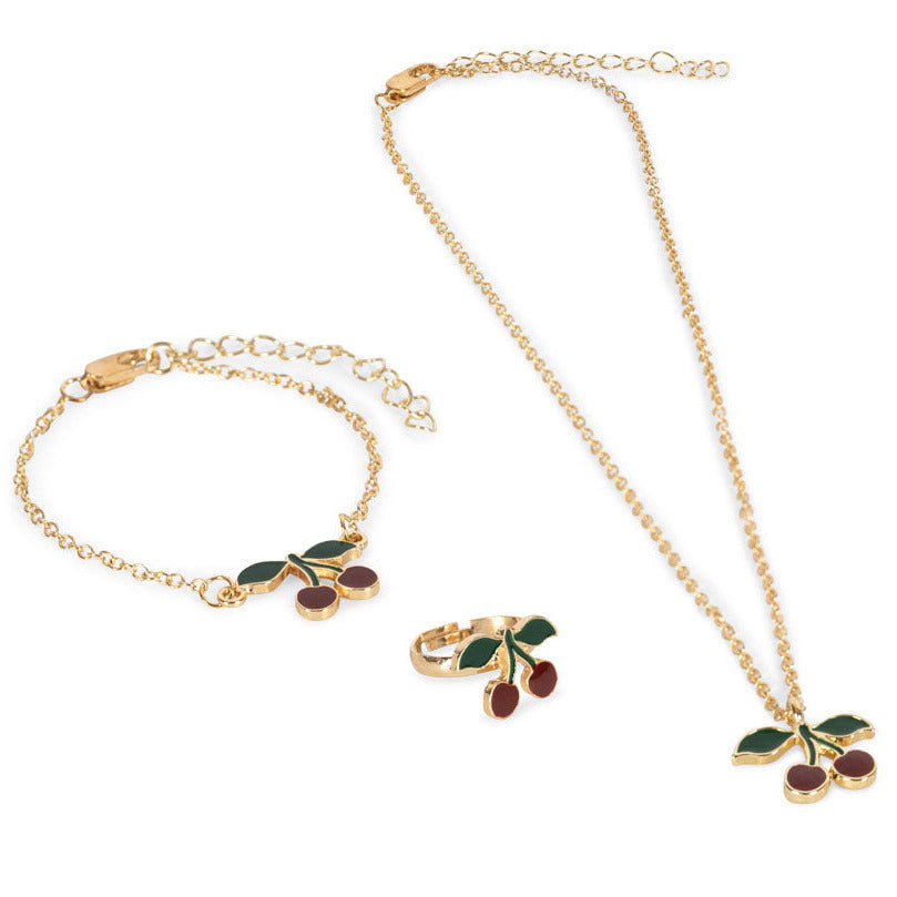 Ķiršu rotaslietu komplekts Cherry Jewellery Set, Konges Slojd, KS102943
