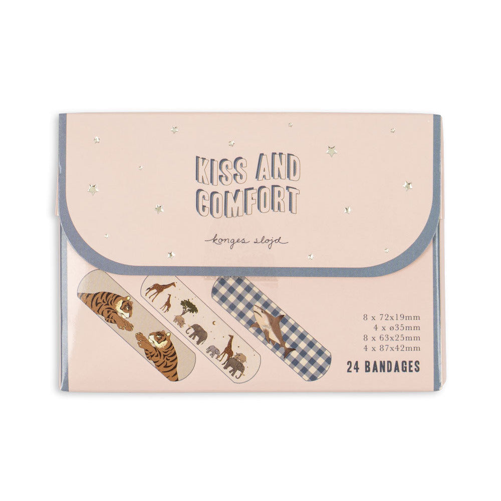 Bērnu plāksteri Kiss and Comfort Bandages 24gb., Konges Slojd, KS103123-BLUE-MIX
