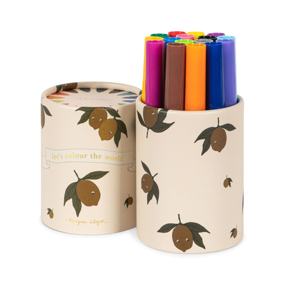 Bērnu flomasteri Lemon, My Little Marker Set, Konges Slojd, KS103142-LEMON