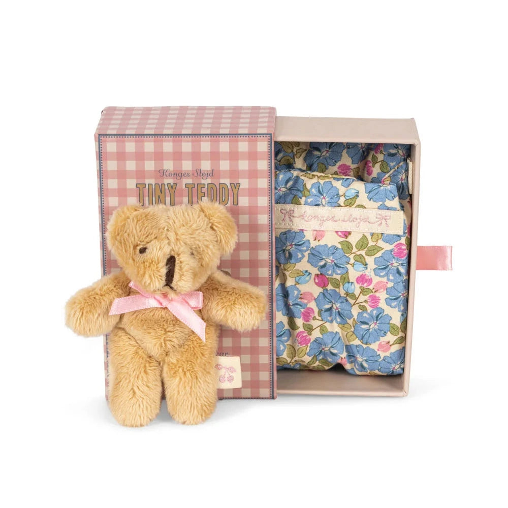 Mini lācītis kastītē, Tiny Teddy Elise, 9 cm, Konges Slojd, KS104069-BEIGE