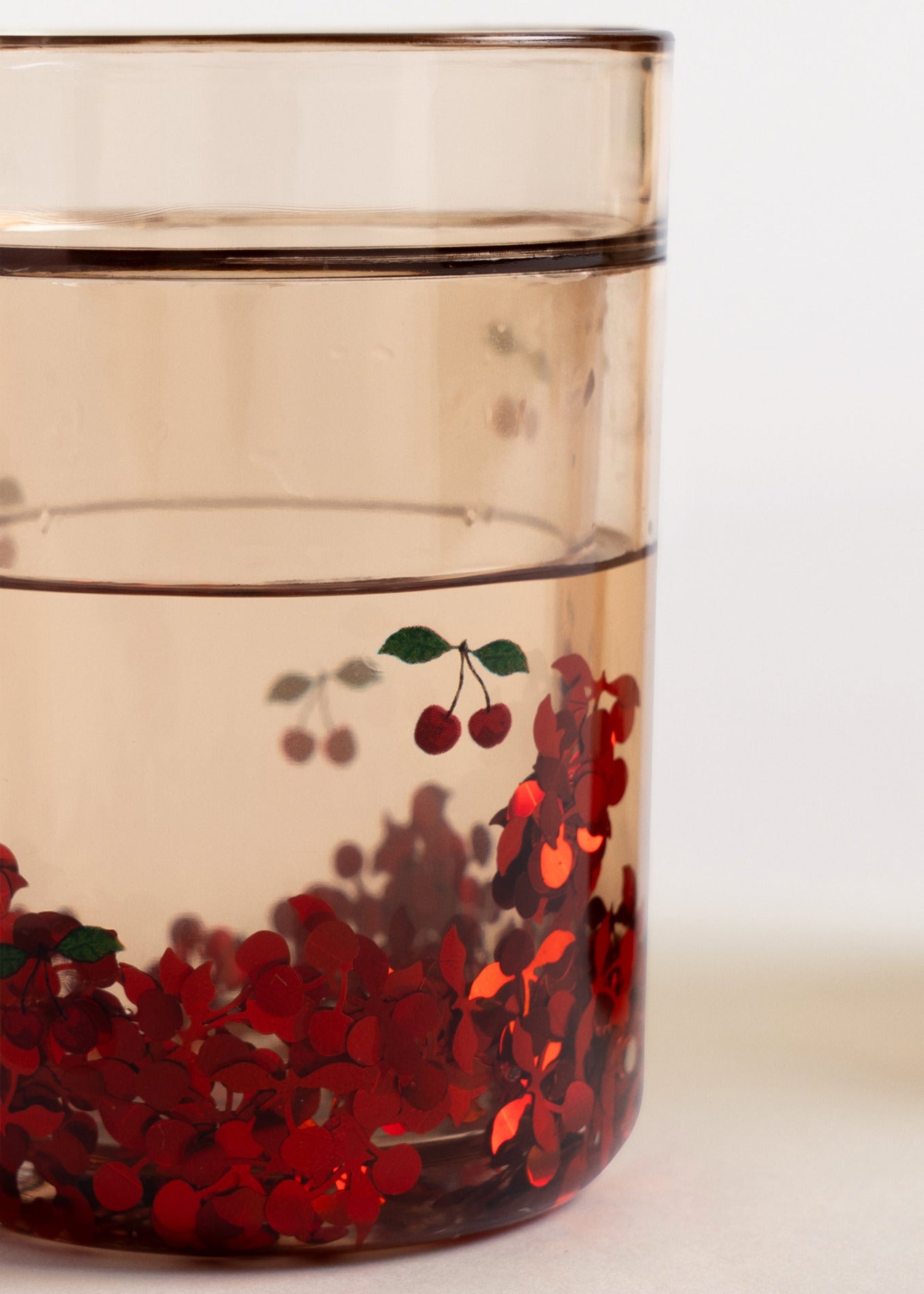 Gliteru glāzīšu komplekts Glitter Cups Cherry, 2 gab., 180 ml, Konges Slojd, KS5069-CHERRY