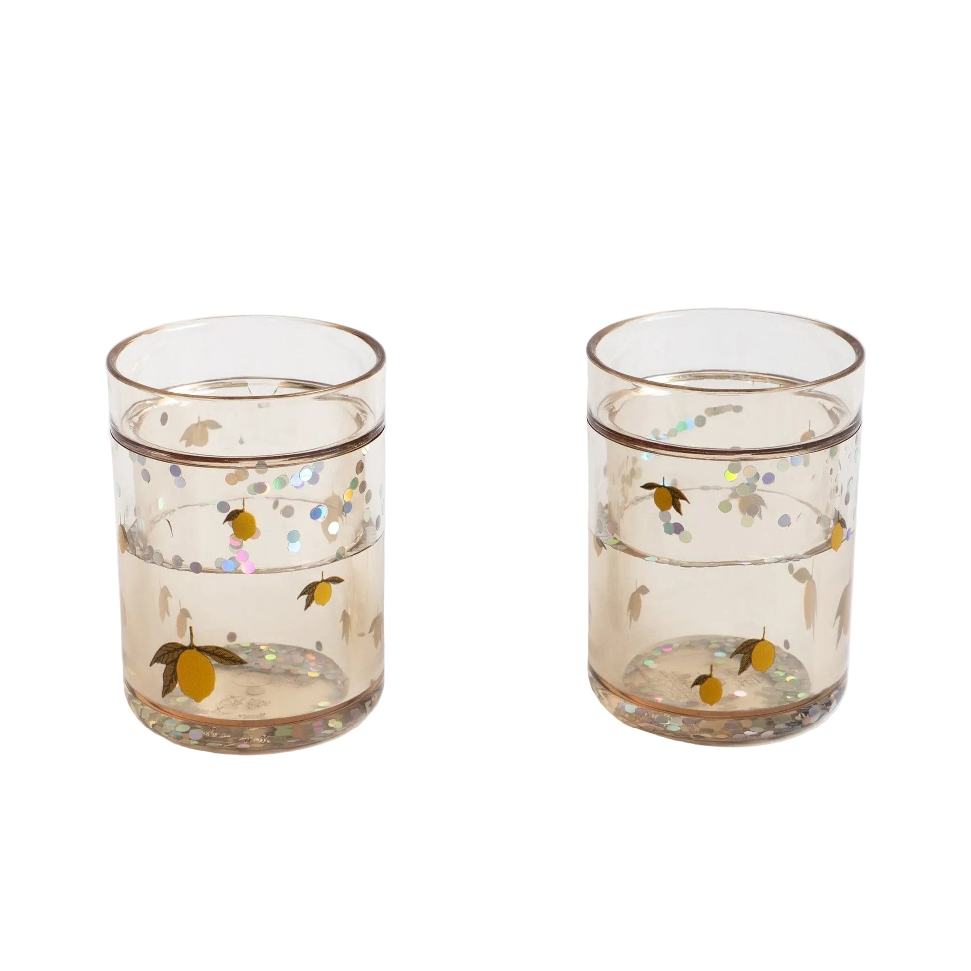 Gliteru glāzīšu komplekts Glitter Cups Lemon, 2 gab., 180 ml, Konges Slojd, KS5069-LEMON