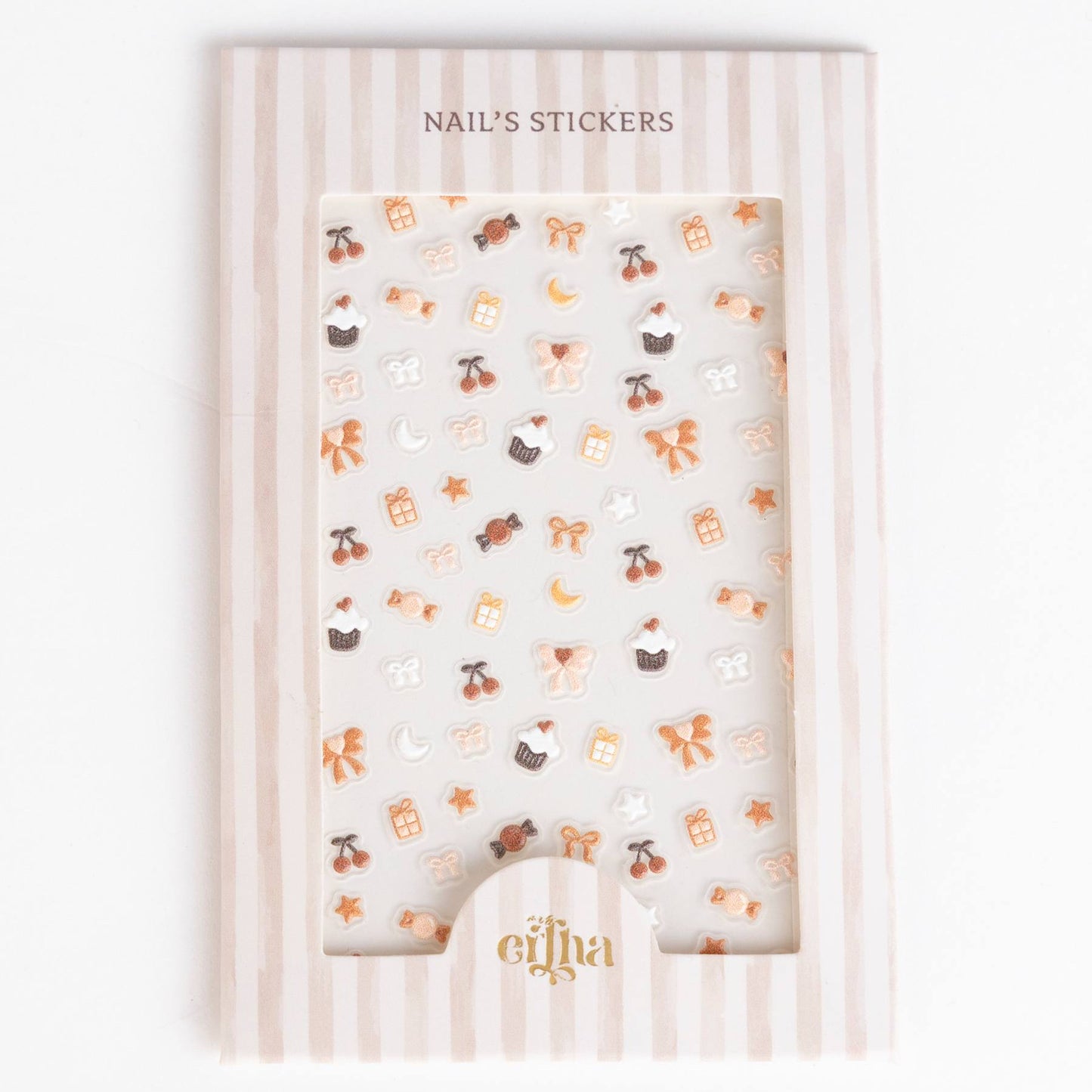 Nagų lipdukai, Vaikiški 3D nagų lipdukai, Kaspinėliai, Ponia Ertha