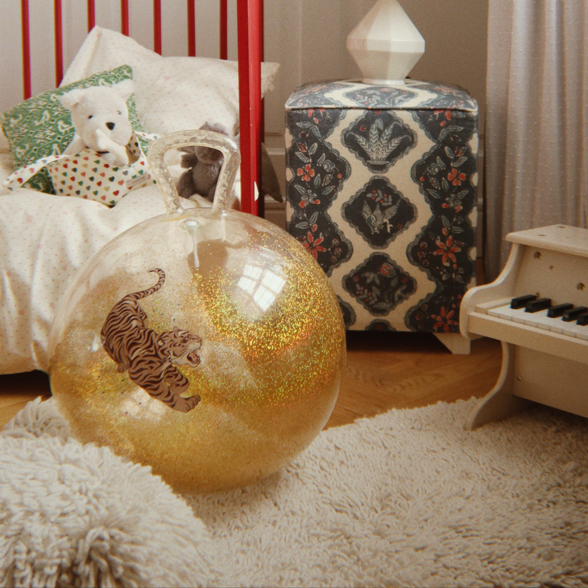 Lēkājamā bumba, Glitter Jump Ball, Tiger, Konges Slojd, KS106482