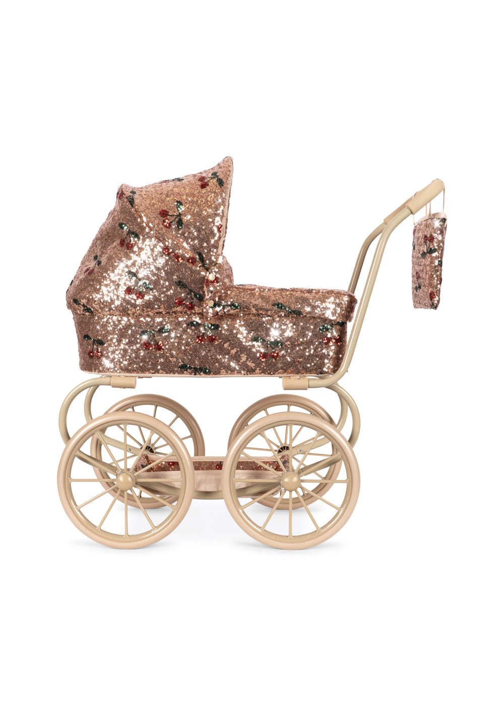 Leļļu rati, Sparkly Minnie Doll Pram, Cherry Sequin, Konges Slojd, KS106606
